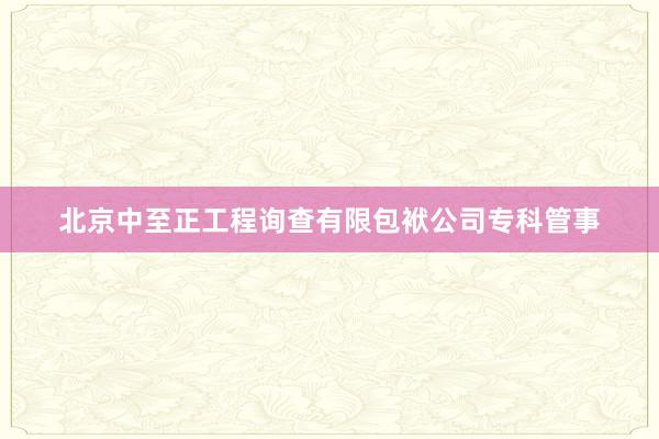 北京中至正工程询查有限包袱公司专科管事